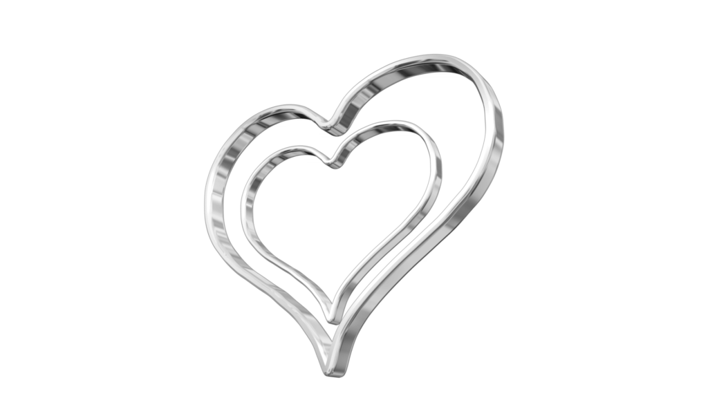 Wedding and Love Video Clipart of Two Silver Hearts